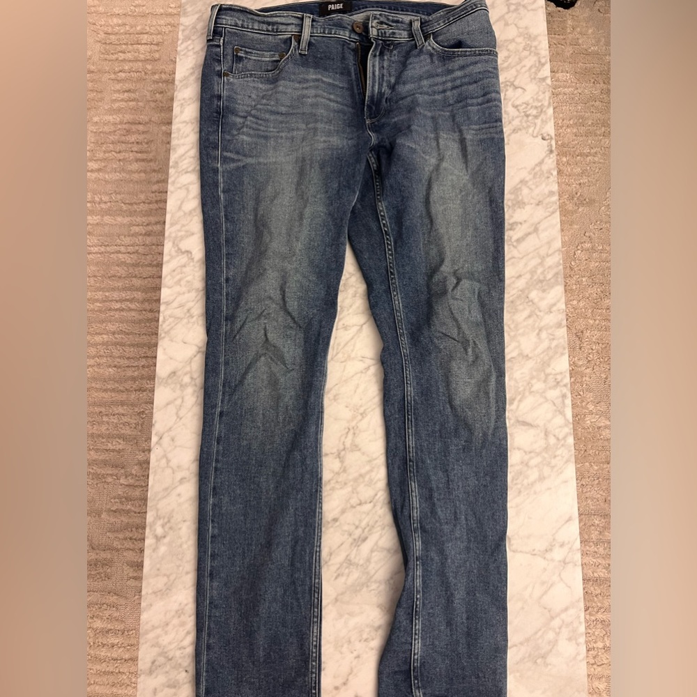 PAIGE Lennox Slim Straight Jeans – Light Wash – Size 32